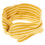 Bandeau &agrave; rayures en tricot c&ocirc;tel&eacute; jaune moutarde,