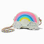 Claire&#39;s Club Glitter Shaker Cloud Rainbow Crossbody Bag,