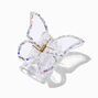 Pince &agrave; cheveux papillon iridescente transparente,