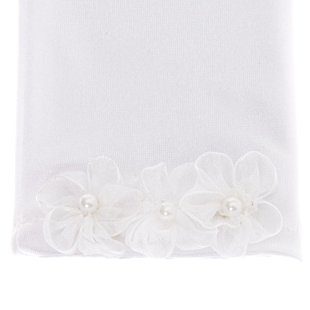 Claire's Club Satin Flower Girl Gloves - White,