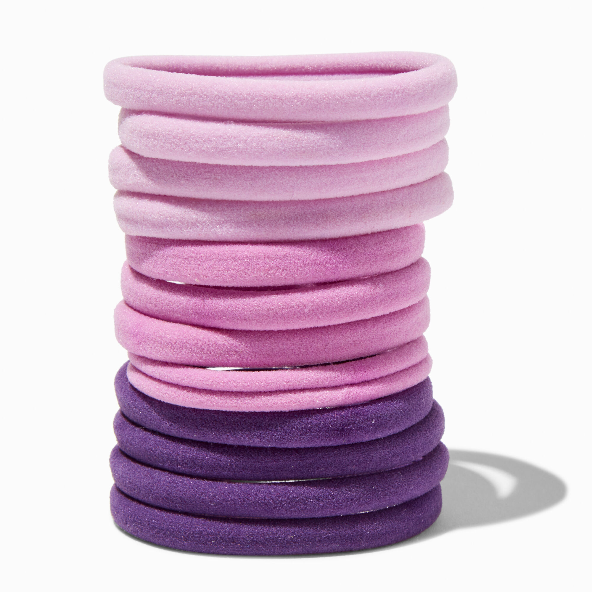 View Claires Tonal Rolled Hair Ties 12 Pack Purple information
