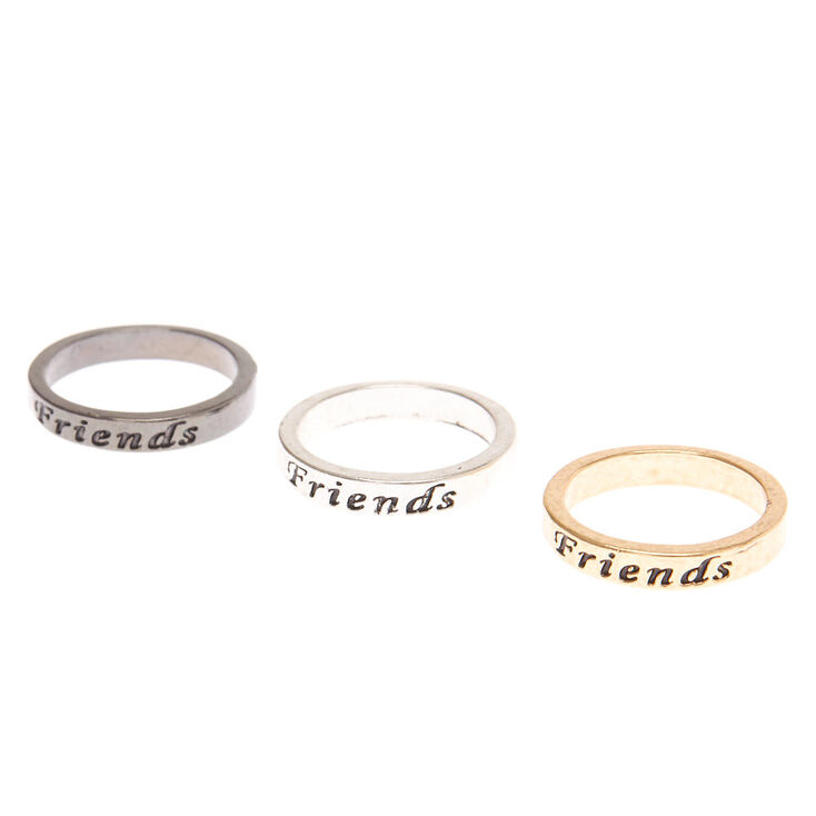 Claire's Lot de 3 bagues best friends en métaux mixtes