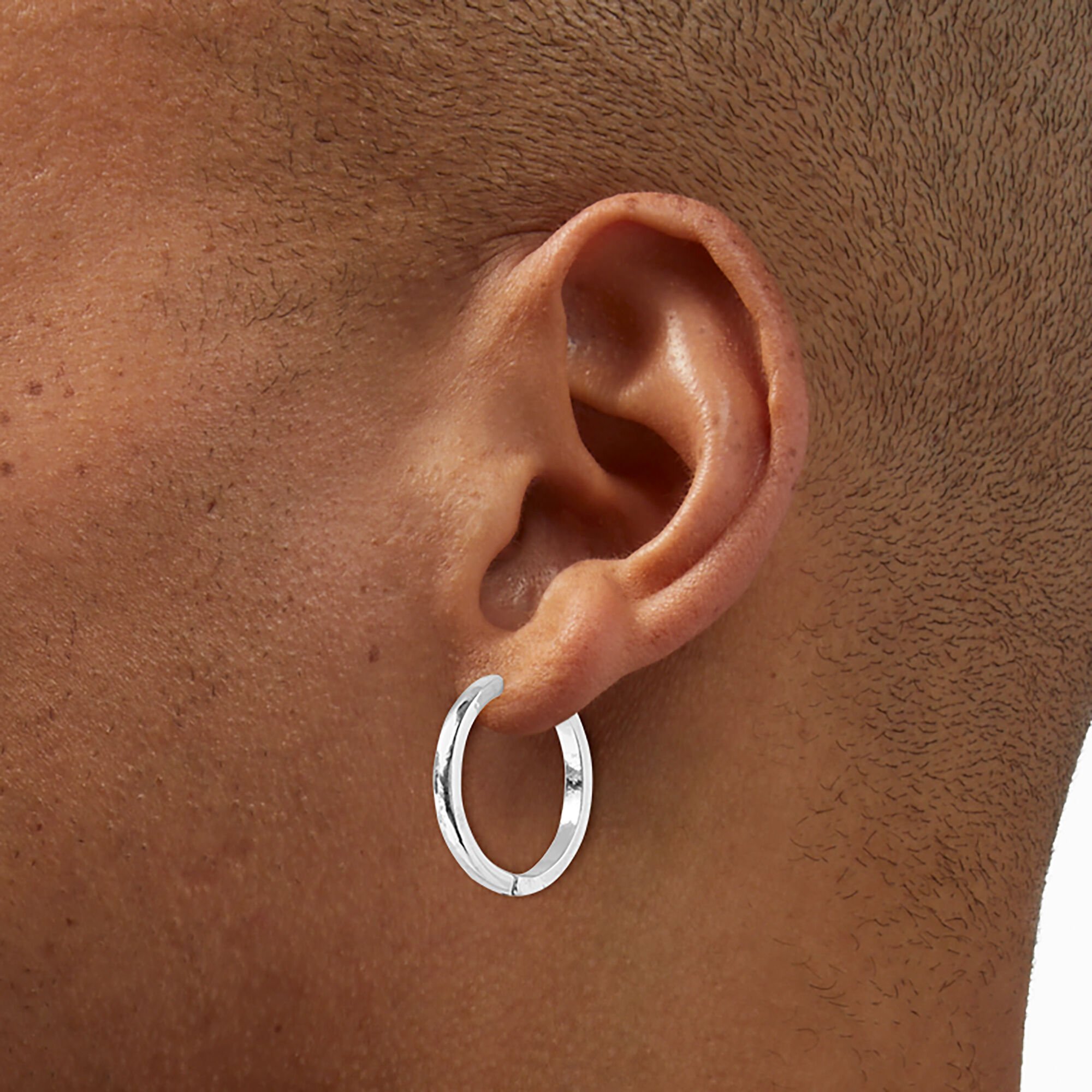 Silver-tone 25mm Flat Hoop Earrings,
