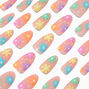 Multicolored Daisy Long Almond Vegan Faux Nail Set - 24 Pack,