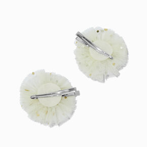 Heart Gold Bow Rosette Hair Clips - 2 Pack,