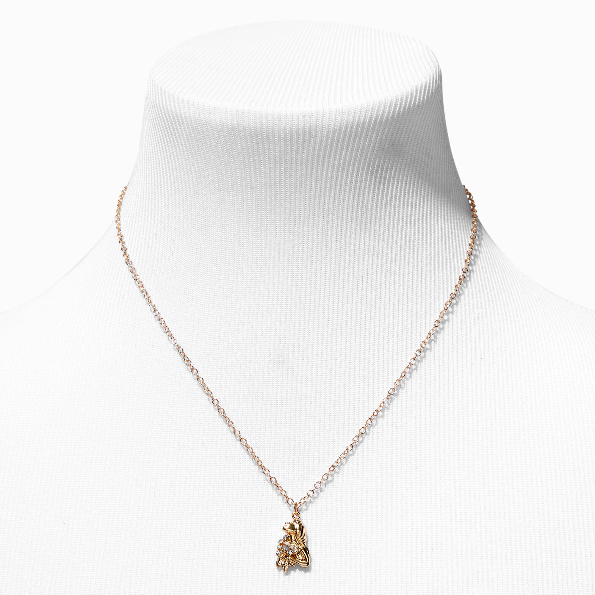 Gold Zodiac Symbol Pendant Necklace - Virgo,