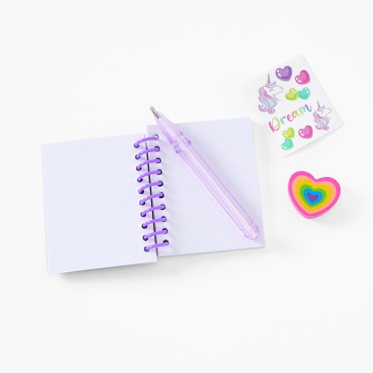 Purple Unicorn 4&#39;&#39; Backpack Stationery Set,