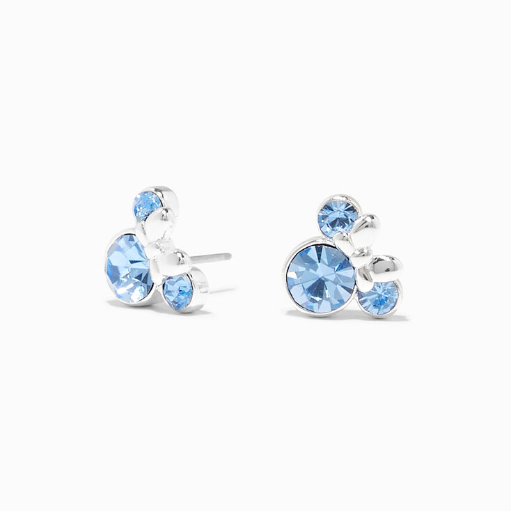 Disney Minnie Mouse Birthstone Sterling Silver Stud Earrings - December,