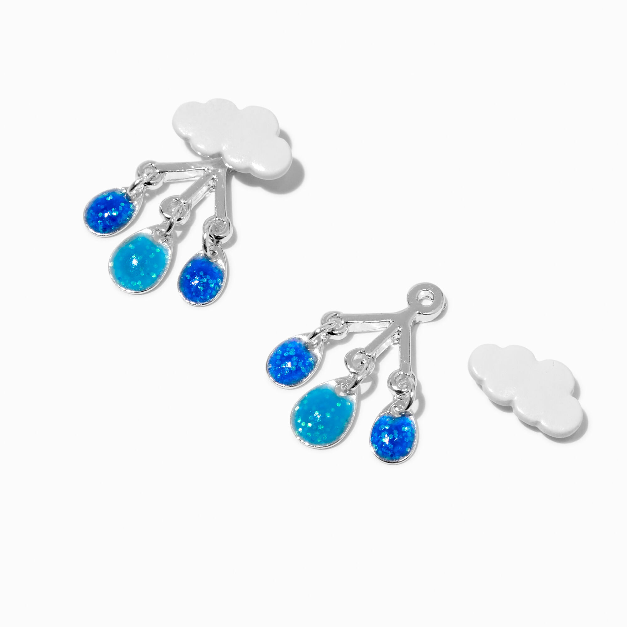Glow in the Dark Rain Cloud Front Back Earrings