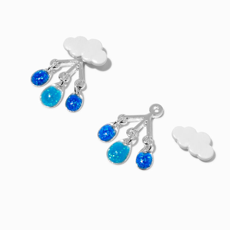 Glow in the Dark Rain Cloud Front &amp; Back Earrings ,