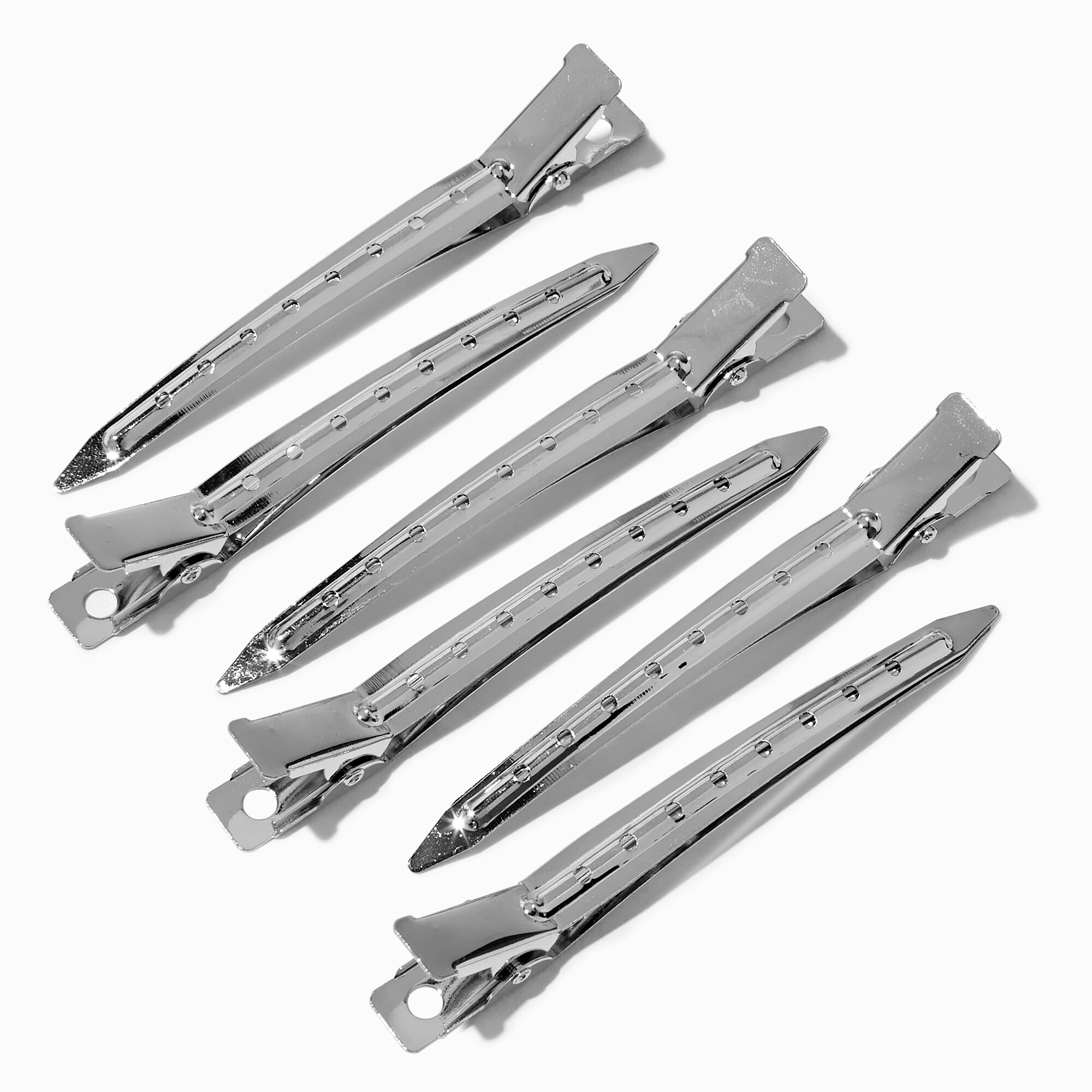 View Claires Beak Hair Styling Clips 6 Pack Silver information