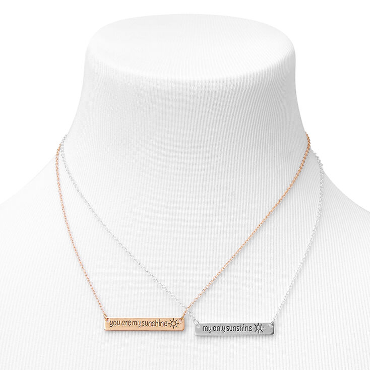 Best Friends Sunshine Pendant Necklaces - Mixed Metals, 2 Pack,