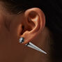 Silver-tone Stainless Steel Crystal Faux Taper Earrings,