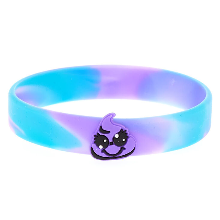 Rubber Poop Emoji Bracelet - Purple,