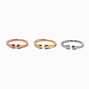 Mixed Metal Stainless Steel Faux Nose Hoops - 3 Pack,