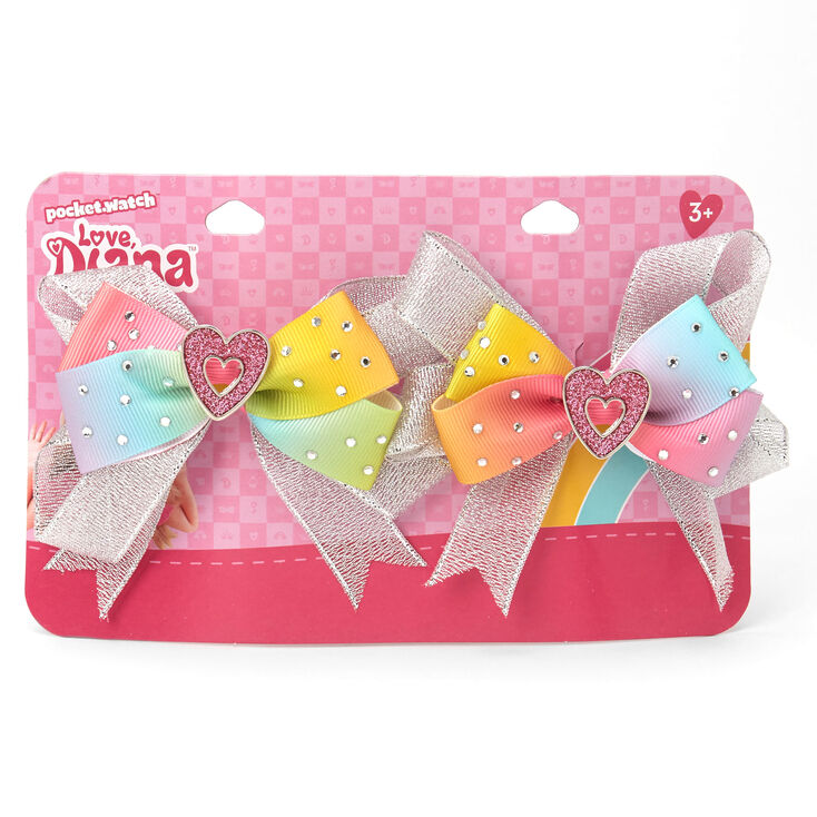 Love, Diana&trade; Rainbow Heart Hair Bows &ndash; 2 Pack,