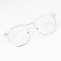 Lunettes transparentes avec ligne de sourcils r&eacute;tro couleur argent&eacute;e - Transparent,