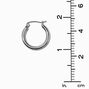 Silver-tone Stainless Steel 3MM Huggie Hoop Earrings,