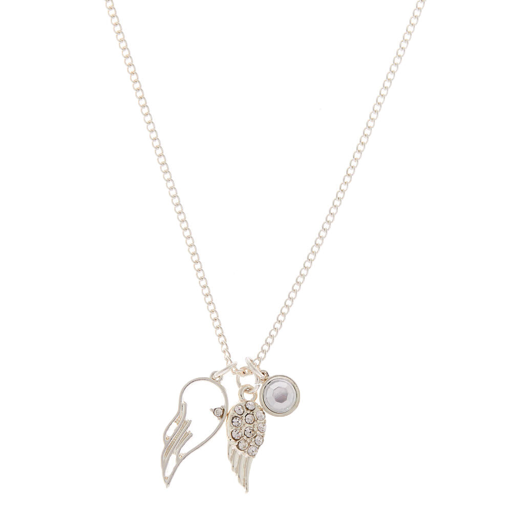 Silver Wings Pendant Necklace,