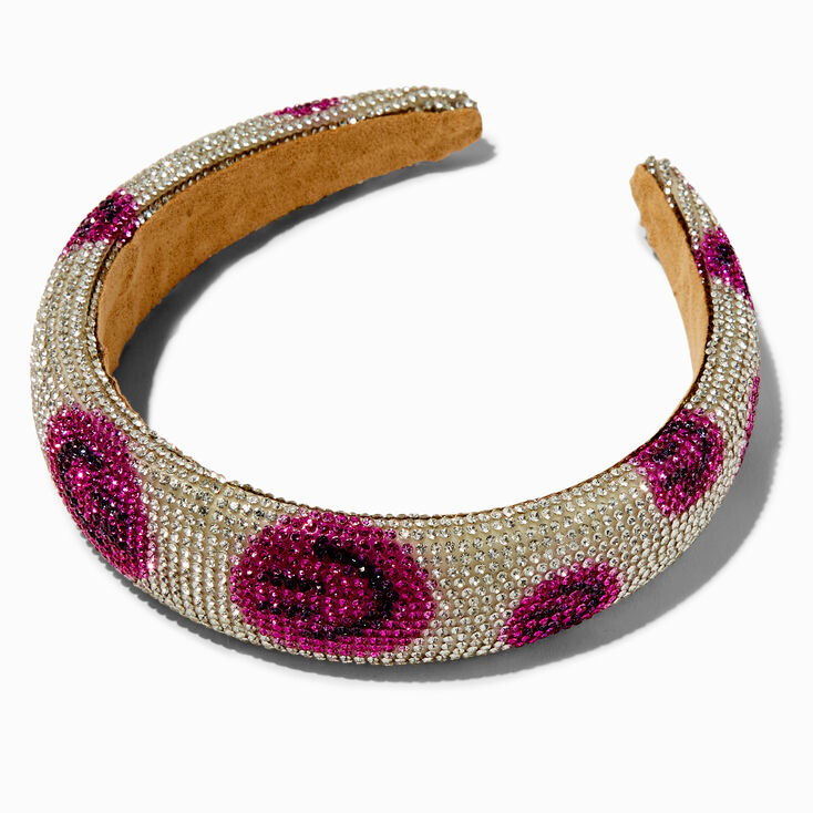 Pink Happy Face Crystal Embellished Headband,