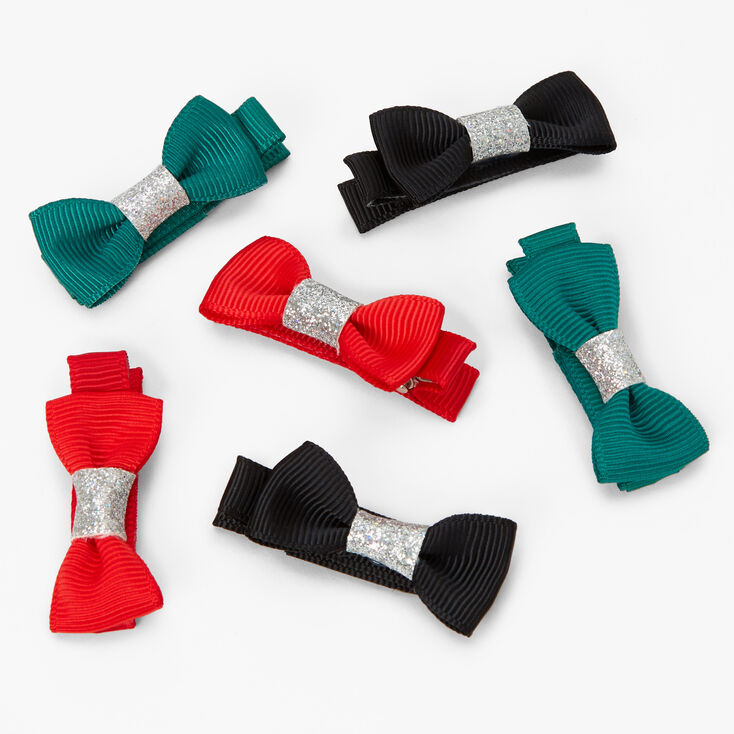 Claire&#39;s Club Holiday Hair Bow Clips - 6 Pack,