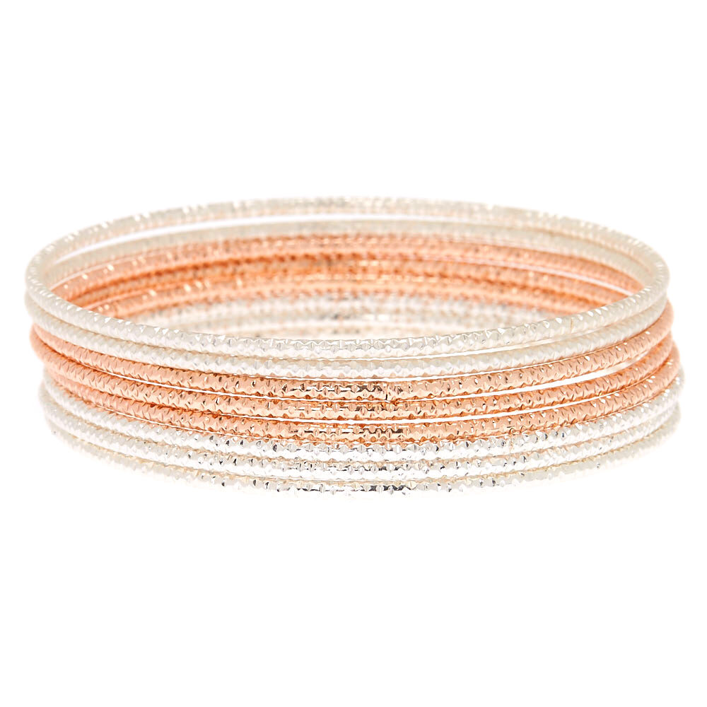 Mixed metal shop bangles
