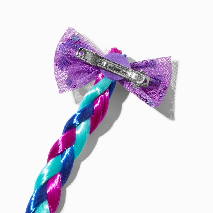 Claire&#39;s Club &#39;&#39;Kind&#39;&#39; Jewel Tone Bow Braid Faux Hair Clip,