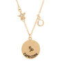 Gold Zodiac Pendant Necklace - Capricorn,