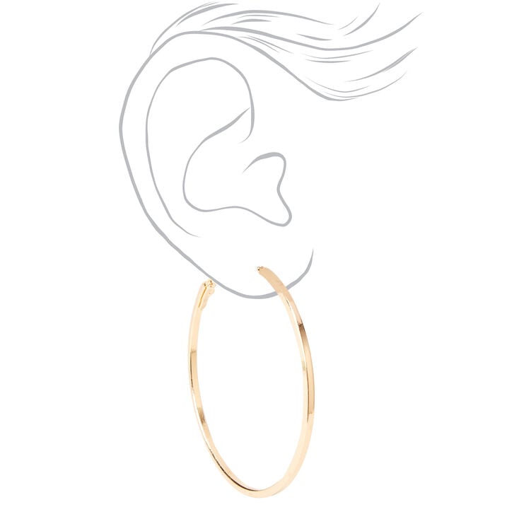 Gold Hoop Earrings - 25MM, 35MM, 45MM,