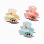 Rhinestone Cherry Iridescent Mini Hair Claws - 3 Pack,