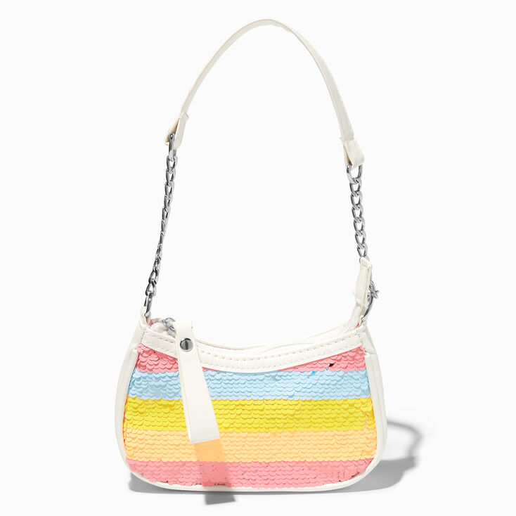 Claire&#39;s Club Sequin Striped Handbag,