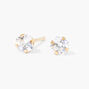 14kt Yellow Gold 3mm Square Cubic Zirconia Studs Ear Piercing Kit with Ear Care Solution,