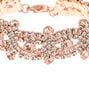 Rose Gold Rhinestone Infinity Chain Bracelet,