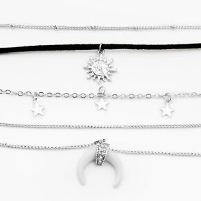 Silver Celestial Multi Strand Necklaces &#40;2 Pack&#41;,