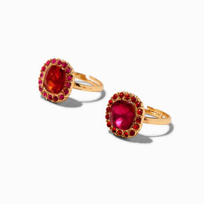 Claire&#39;s Club Fuchsia Holiday Gold Rings - 2 Pack,