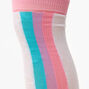 Over The Knee Pastel Striped Socks - Rainbow,