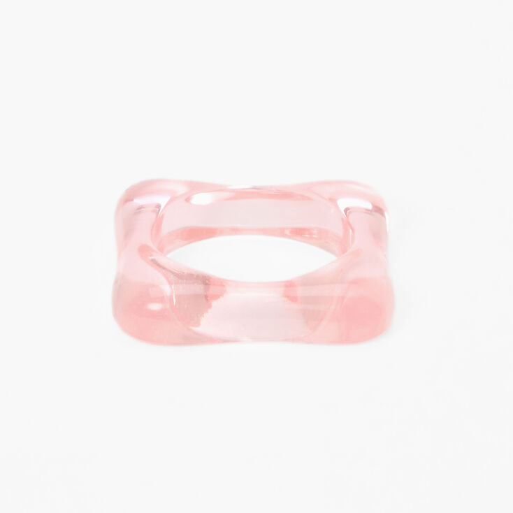 Square Resin Ring - Pink,