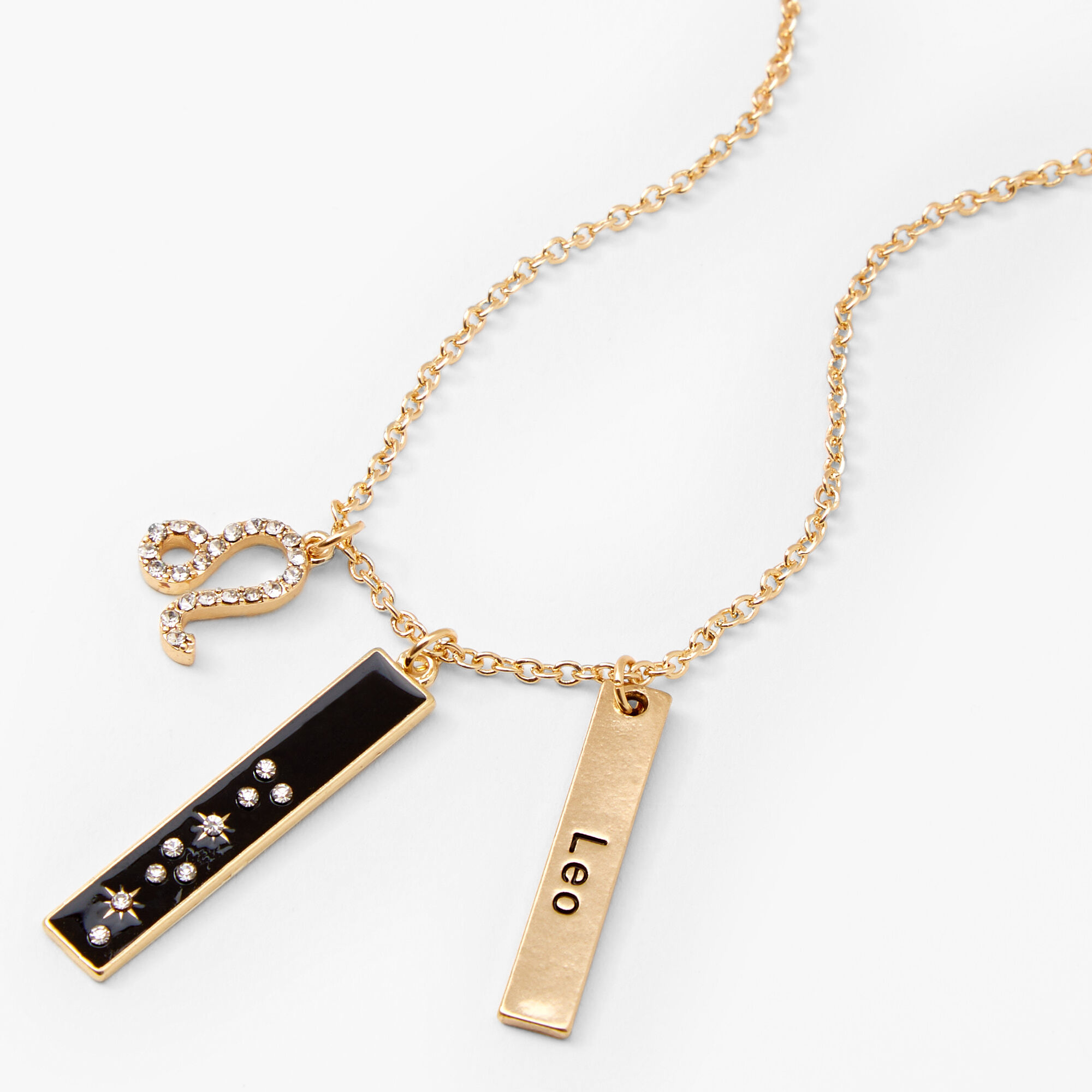 Gold Zodiac Symbol Pendant Charm Necklace - Leo | Claire's US