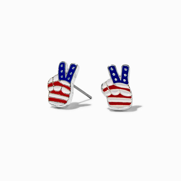 American Flag Peace Sign Stud Earrings