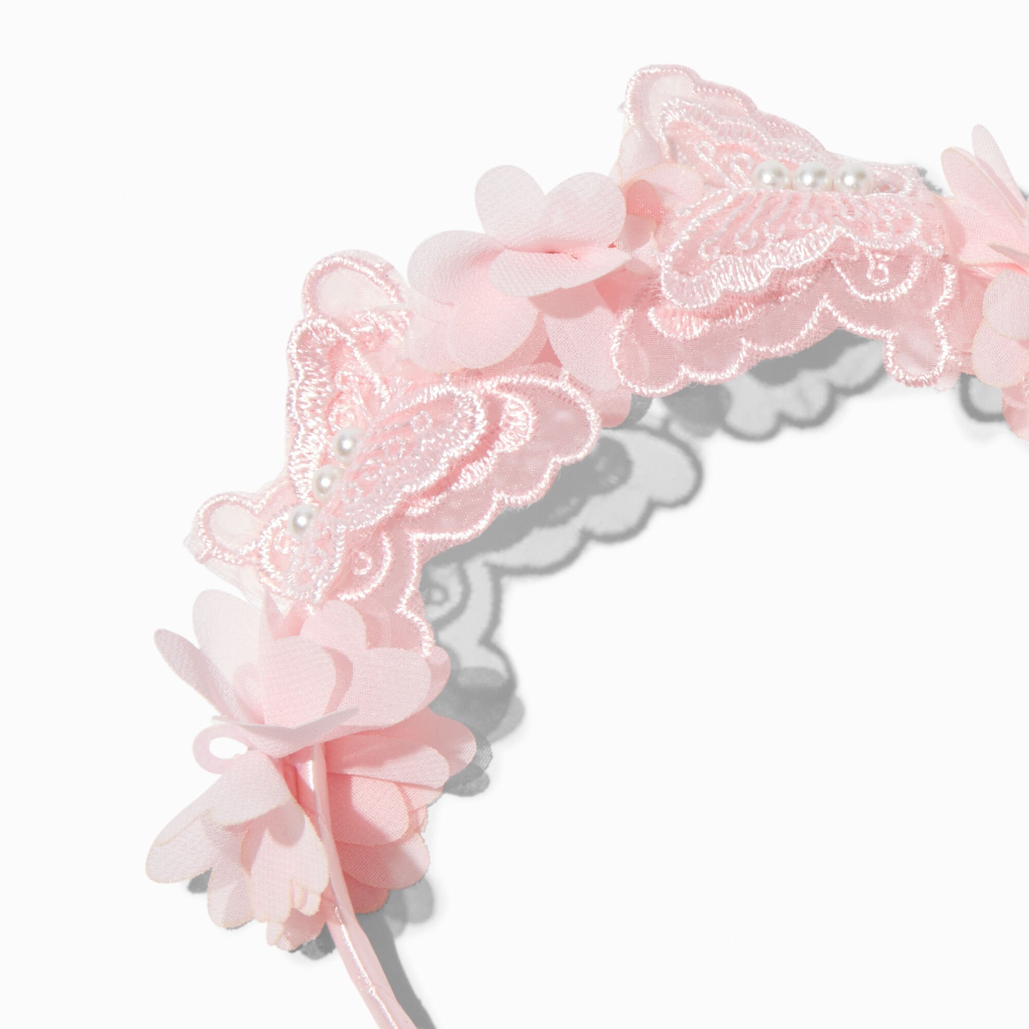 Claire's Club Special Occasion Pink Butterfly & Floral Headband