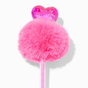 Pink Pom Pom Heart Pen,