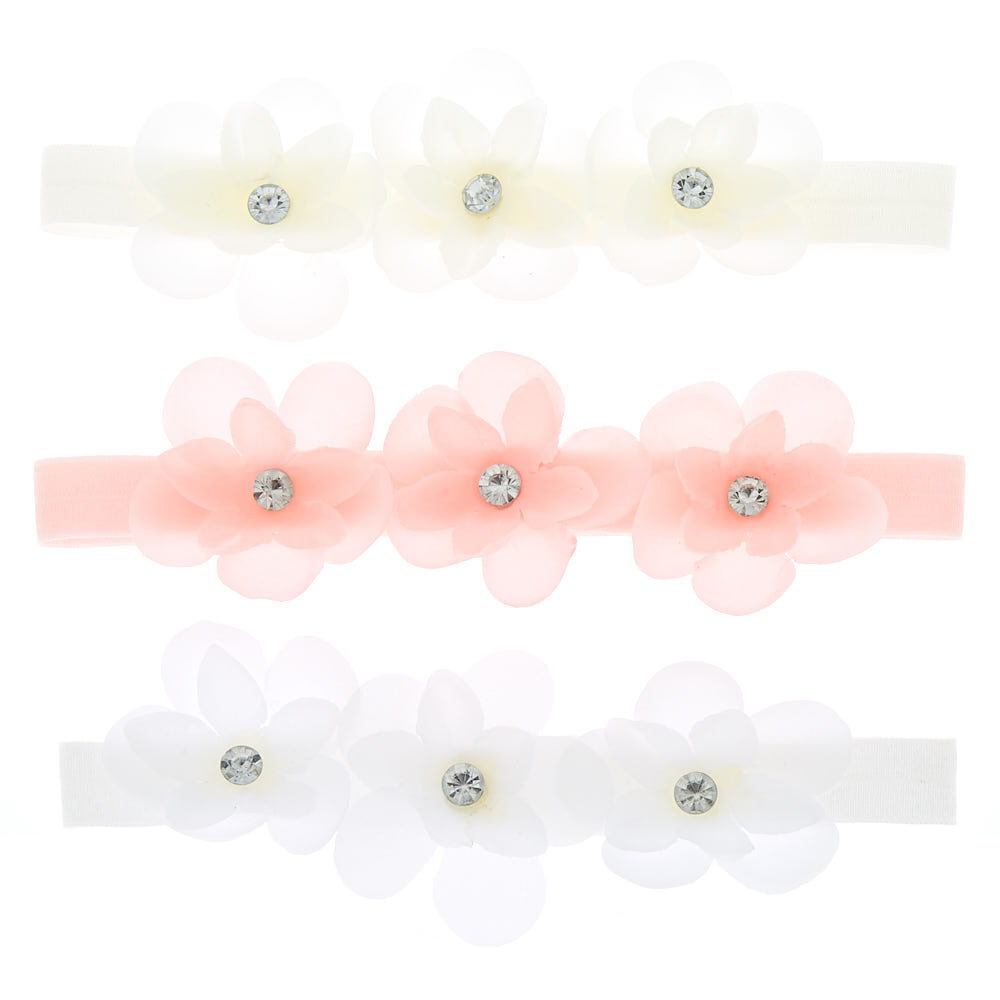 Claire's Club Flower Headwraps - 3 Pack,