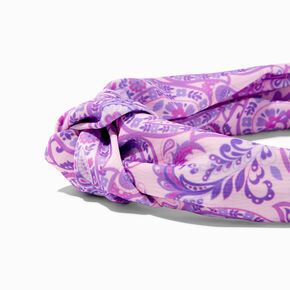Purple Paisley Knotted Headband,