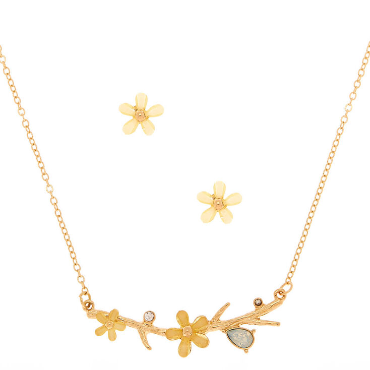 Gold Spring Floral Jewellery Set - Yellow,