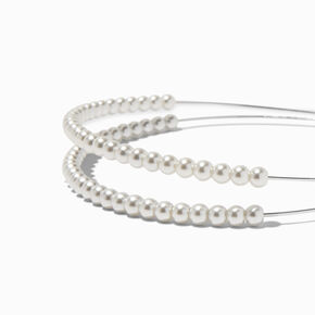 White Pearl Double Row Headband,