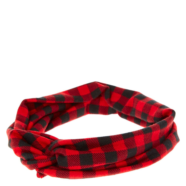 Claire's Bandeau à carreaux buffalo rouge et noir