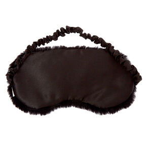 Masque de sommeil en peluche avec cils en paillettes - Noir,