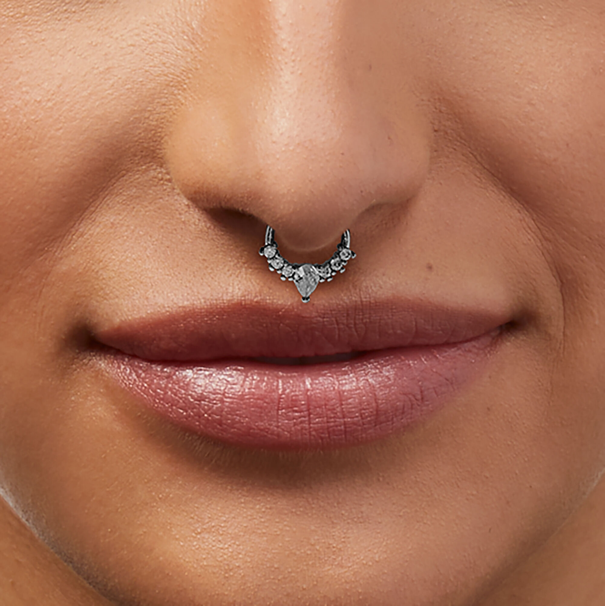16G Silver tone Stainless Steel Crown Septum Nose Hoop 3 Pack Claire s US