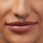 16G Silver-tone Stainless Steel Crown Septum Nose Hoop - 3 Pack,