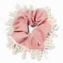 Blush Pink Pearl Fringe Hair Scrunchie,